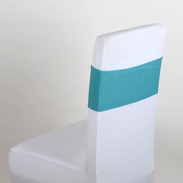 Turquoise Spandex Chair Sash 5 pieces For Sale
