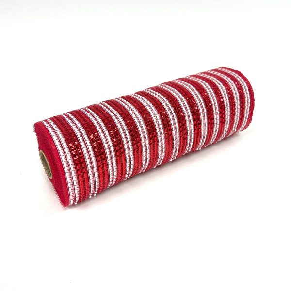 Red White Christmas Mesh - 10 Inch x 10 Yards on Sale