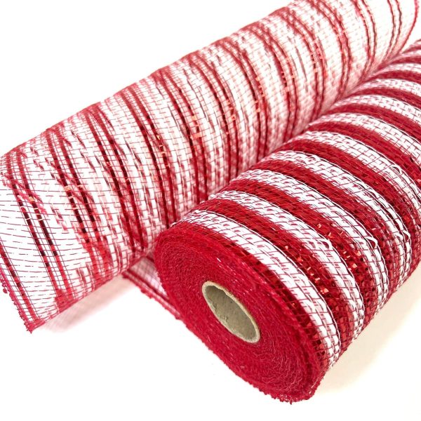 Red White Christmas Mesh - 10 Inch x 10 Yards on Sale - Image 3