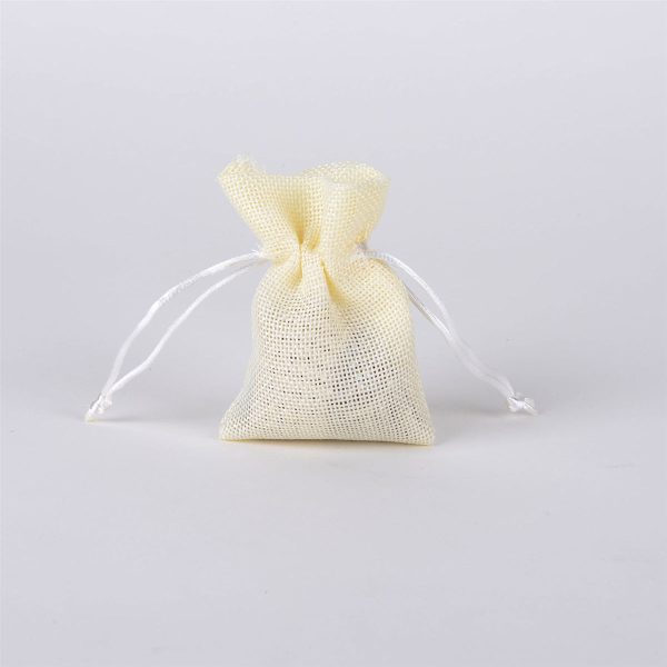 Ivory - Faux Burlap Bags - ( 3x4 inch - 6 bags ) Discount