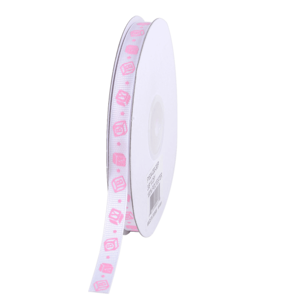 Pink - Baby Blocks Design Grosgrain Ribbon ( W: 3 8 Inch | L: 25 Yards ) Cheap
