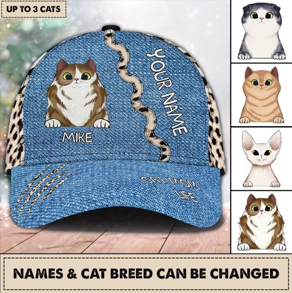 Cat Personalized Classic Cap, Personalized Gift for Cat Lovers, Cat Mom, Cat Dad - CP192PS05 Cheap