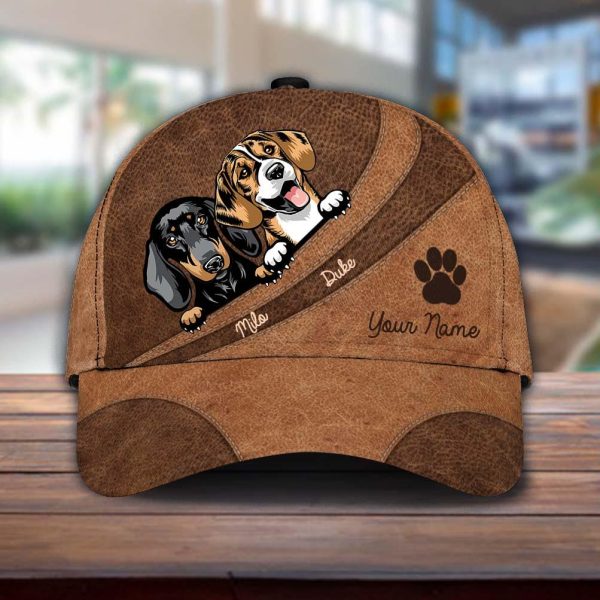 Dog Brown Curves And Paw Personalized Classic Cap, Personalized Gift for Dog Lovers, Dog Dad, Dog Mom - CP035PS07 Online Sale - Image 2