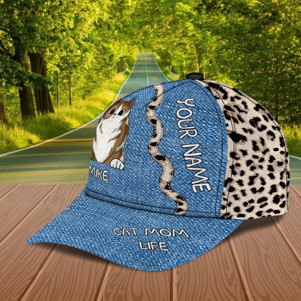 Cat Personalized Classic Cap, Personalized Gift for Cat Lovers, Cat Mom, Cat Dad - CP192PS05 Cheap - Image 4